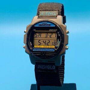 TIMEX MARATHON Rare Vintage 1996 Men’s Digital Watch Chrono Timer Works New Batt